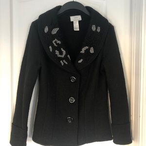 Boiled Wool Black Jacket